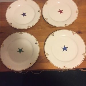 Pier 1 Celebration Stars 7.5” Snack Plate Set Of 4
